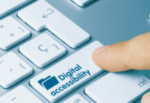 Image d'un clavier avec une touche comportant un dossier et la phrase suivante : Digital Accessibility